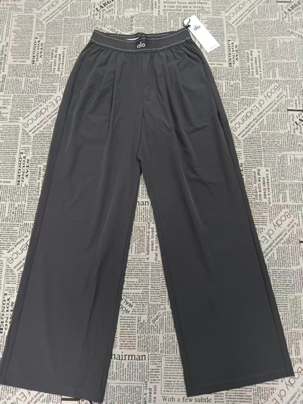 🧡Dark Grey Alo Suit Up Wide Leg Trouser Regular,30” Inseam Versatile Sz X-S